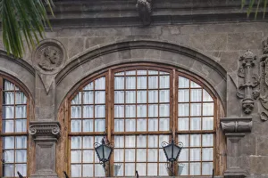 Prints of Spain, Canary Islands, La Palma Island, Santa Cruz de la Palma, building detail Calle O Daly street Images Dated 2019 November: Spain, Canary Islands, La Palma Island, Santa Cruz de la Palma