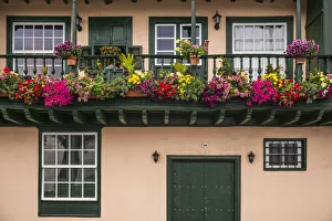 Prints of Spain, Canary Islands, La Palma Island, Santa Cruz de la Palma, traditional Canarian house balconies Images Dated 2019 November: Spain, Canary Islands, La Palma Island, Santa Cruz de la Palma