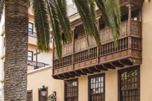 Prints of Spain, Canary Islands, La Palma Island, Santa Cruz de la Palma, traditional Canarian house balconies Images Dated 2019 November: Spain, Canary Islands, La Palma Island, Santa Cruz de la Palma