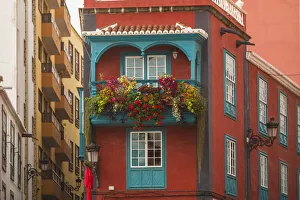 Prints of Spain, Canary Islands, La Palma Island, Santa Cruz de la Palma, traditional Canarian house balconies Images Dated 2019 November: Spain, Canary Islands, La Palma Island, Santa Cruz de la Palma