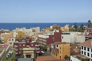 Spain, Canary Islands, Tenerife. Overview of Puerto de la Cruz