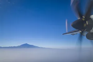 Spain, Canary Islands, Tenerife Island, aerial view of El Teide Mountain