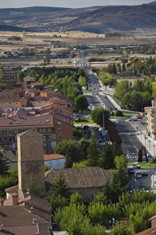 Images Dated 8th October 2011: Spain, Castilla y Leon Region, Avila Province, Avila, elevated view of new town