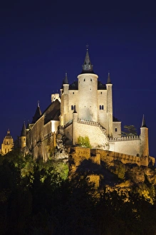 Images Dated 6th October 2011: Spain, Castilla y Leon Region, Segovia Province, Segovia, The Alcazar, evening