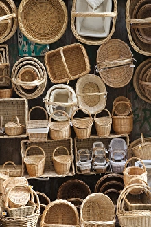 Images Dated 7th October 2011: Spain, Castilla y Leon Region, Segovia Province, Segovia, basket souvenir shop