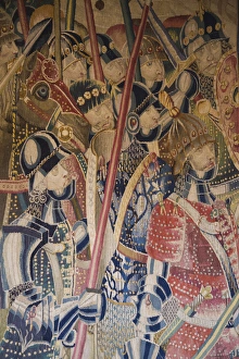 Images Dated 7th October 2011: Spain, Castilla y Leon Region, Segovia Province, Segovia, The Alcazar, tapestry detail