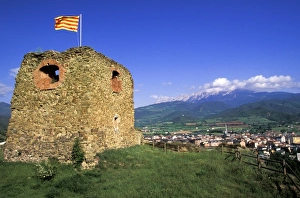 Catalan Prints: Spain, Catalunya, La Seu d Urgell. Castle at Castellciutat