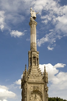 Madrid Prints: Spain, Madrid. Columbus Square & monument