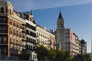 Build Prints: Spain, Madrid, Salamanca Area, buildings along Calle de Alcala, morning