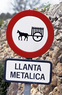 Cart Prints: Spain, Majorca. Traffic sign