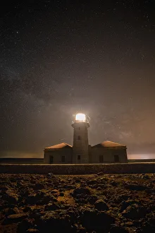 Milky Way Prints: Spain, Menorca. Milky Way over the lighthouse