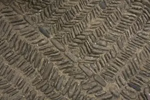 Judith Haden Prints: Spain, Navarre, Muruzabal. Cobblestone floor detail, Church of Saint Mary of Eunate