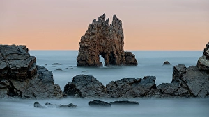 Sea Stack Prints: Spain, Playa de Portizuelo. Sea stacks on ocean shoreline