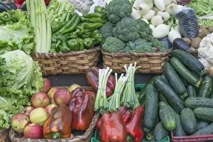 For Sale Prints: Spain, San Sebastion, Vegetales for Sale at Farmers Market
