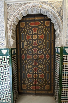 Spain, Seville. Alcazar (aka Reales Alcazares), Moorish / Mudejar fortress rebuilt as a palace