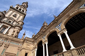 Spain, Seville. The Spanish Square (aka Plaza de Espana). Built in 1929 for Ibero-American