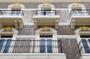 Moroccan Prints: Spanish buildings at the old port, Tangier, Morocco, North Africa