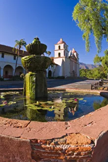 Moss Prints: Spanish fountain at the Santa Barbara Mission (Queen of the missions), Santa Barbara