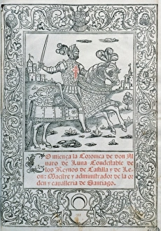15th Century Prints: Spanish literature. Books of cavalry. Chronicle of Alvaro de Luna (1388 / 1390-1453) Cover