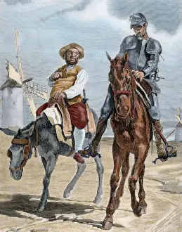 Engraving Prints: Spanish literature. The Ingenious Hidalgo Don Quixote of La Mancha, written