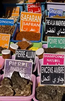 Images Dated 16th January 2021: Spice market with spices for sale in Gabes market in Tunisia Africa