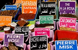 Images Dated 16th January 2021: Spice market with spices for sale in Gabes market in Tunisia Africa