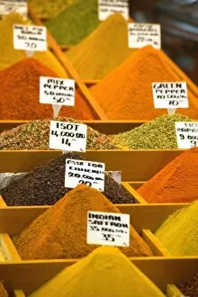 Spices in the Spice Market, Istanbul Turkey