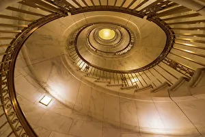 View From Below Prints: Spiral staircase in the Supreme Court Building, Washington, D.C, USA