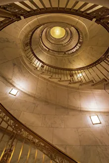View From Below Prints: Spiral staircase in the Supreme Court Building, Washington, D.C, USA