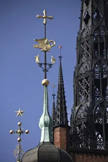 Pointed Prints: The spires of Riddarholmskyrkan (Riddarholmen Church) in Riddarholmen Island. Stockholm
