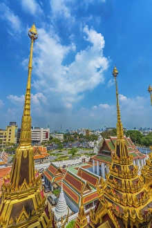 Images Dated 25th April 2024: Spires Temple Loha Prasat, Wat Ratchanatdaram