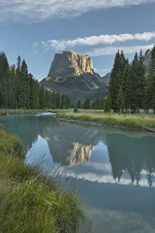 Squaretop Mountain reflected in Green River, Bridger Wilderness, Wind River Range, Wyoming