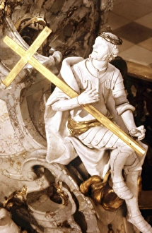 Holding Prints: St Achatius. 18th cent. Vierzehnheiligen. Copyright: aA Collection Ltd