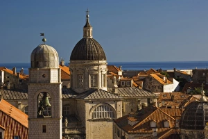 Images Dated 12th May 2007: St. Blaise church, and distant Adriatic Sea, Dubrovnik, Croatia a UNESCO World Heritage Site