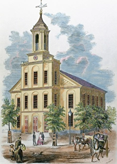 People In The Background Prints: St. Charles church. Boston. Massachusetts