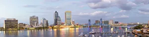 Skyline Prints: St. Johns River and Jacksonville Florida skyline at twilight, Jacksonville, Florida