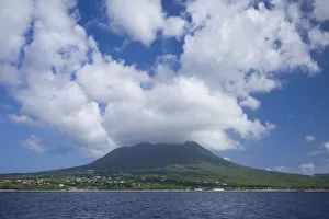 British Prints: St. Kitts and Nevis, Nevis. View of Nevis Peak from the sea