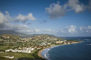 Images Dated 3rd February 2017: St. Kitts and Nevis, St. Kitts. Frigate Bay of the South Peninsula from Sir Timothys Hill