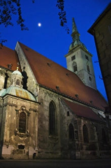 Slovakia Prints: St Martin Church at dusk, Bratislava, Slovakia