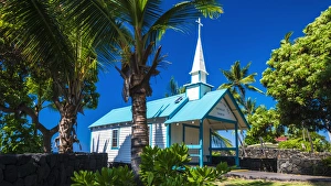 Steeple Prints: St. Peters Catholic Church, Kailua-Kona, The Big Island, Hawaii USA