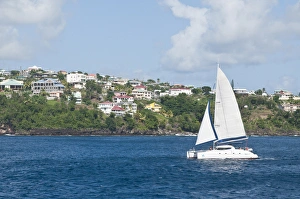 Vincent Prints: St. Vincent & The Grenadines. Kingstown Harbour. Sailboat