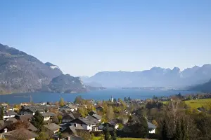 St. Wolfgang, Upper Austria, Austria - High angle view of a residential area near