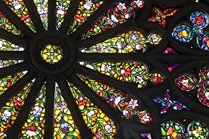 Images Dated 29th July 2009: Stained Glass detail. National Basilica. Quito, Ecuador