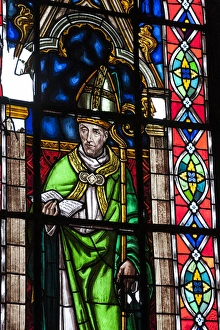 Images Dated 29th July 2009: Stained Glass detail. National Basilica. Quito, Ecuador