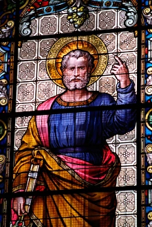 Images Dated 17th February 2005: Stained glass windows in Cathedral of Oaxaca
