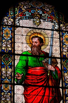 Images Dated 17th February 2005: Stained glass windows in Cathedral of Oaxaca
