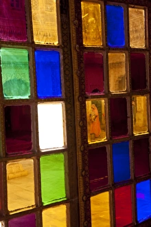 Images Dated 14th March 2010: Stained glass windows, Meherangarh Fort, Jodhpur, Rajasthan, India