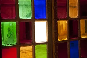Jodhpur Prints: Stained glass windows, Meherangarh Fort, Jodhpur, Rajasthan, India
