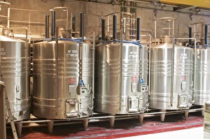 Images Dated 13th May 2004: Stainless steel fermentation tanks with on top equipement for doing pigeage'