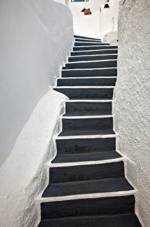 Stair Case Prints: Stairs, Imerovigli, Santorini, Greece